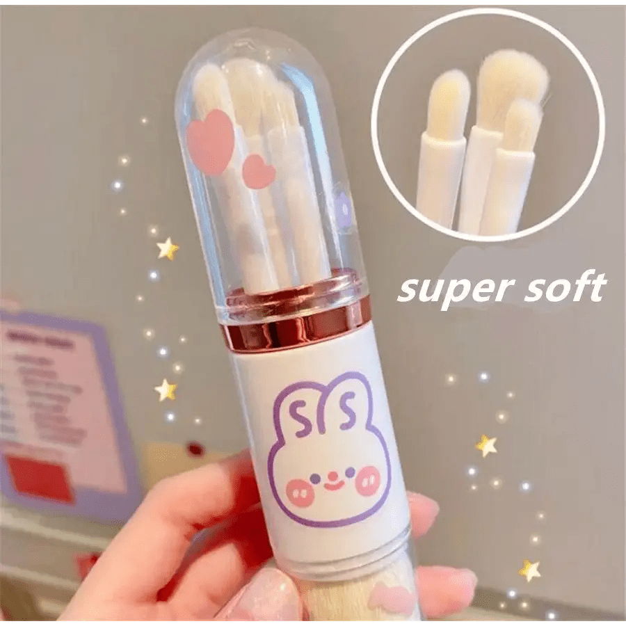 Compact 4 in 1 Makeup Brush Set for On - the - Go Touch - Ups - Cosparty