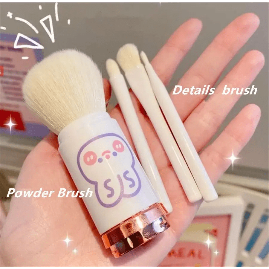 Compact 4 in 1 Makeup Brush Set for On - the - Go Touch - Ups - Cosparty
