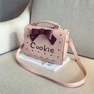 Cookie Biscuit-Shaped Handbag with Quality Gold Hardware and Embroidery - Purse