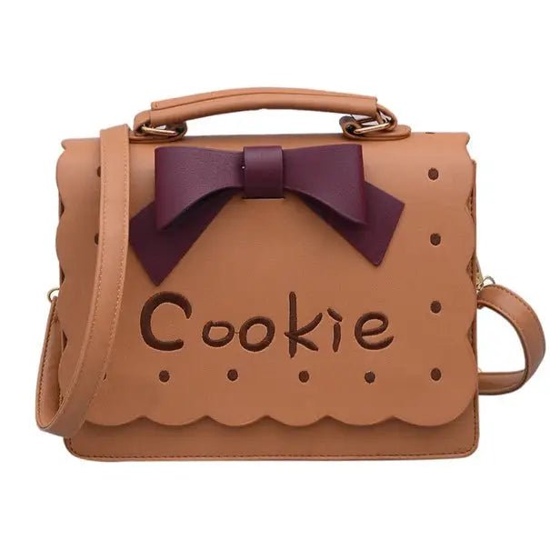 Cookie Biscuit - Shaped Handbag with Quality Gold Hardware and Embroidery - Cosparty