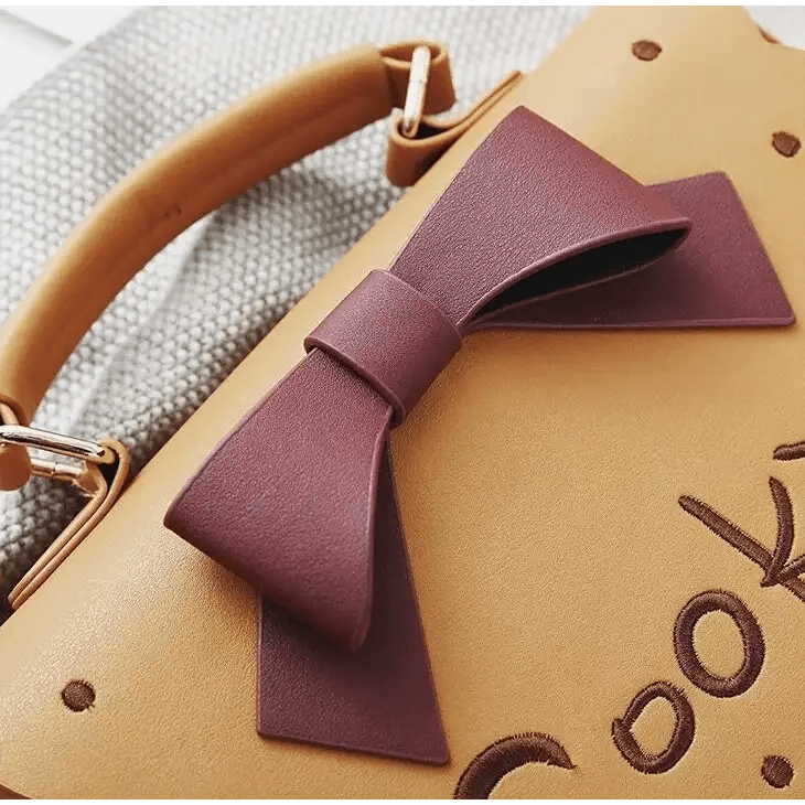 Cookie Biscuit - Shaped Handbag with Quality Gold Hardware and Embroidery - Cosparty