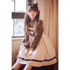 Corduroy Teddy Overall Dress in Brown or Polkadot Print - Cosparty