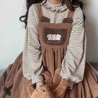 Corduroy teddy overall dress - brown dress - cord - cords - corduroy - cute