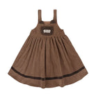 Corduroy Teddy Overall Dress in Brown or Polkadot Print - dress