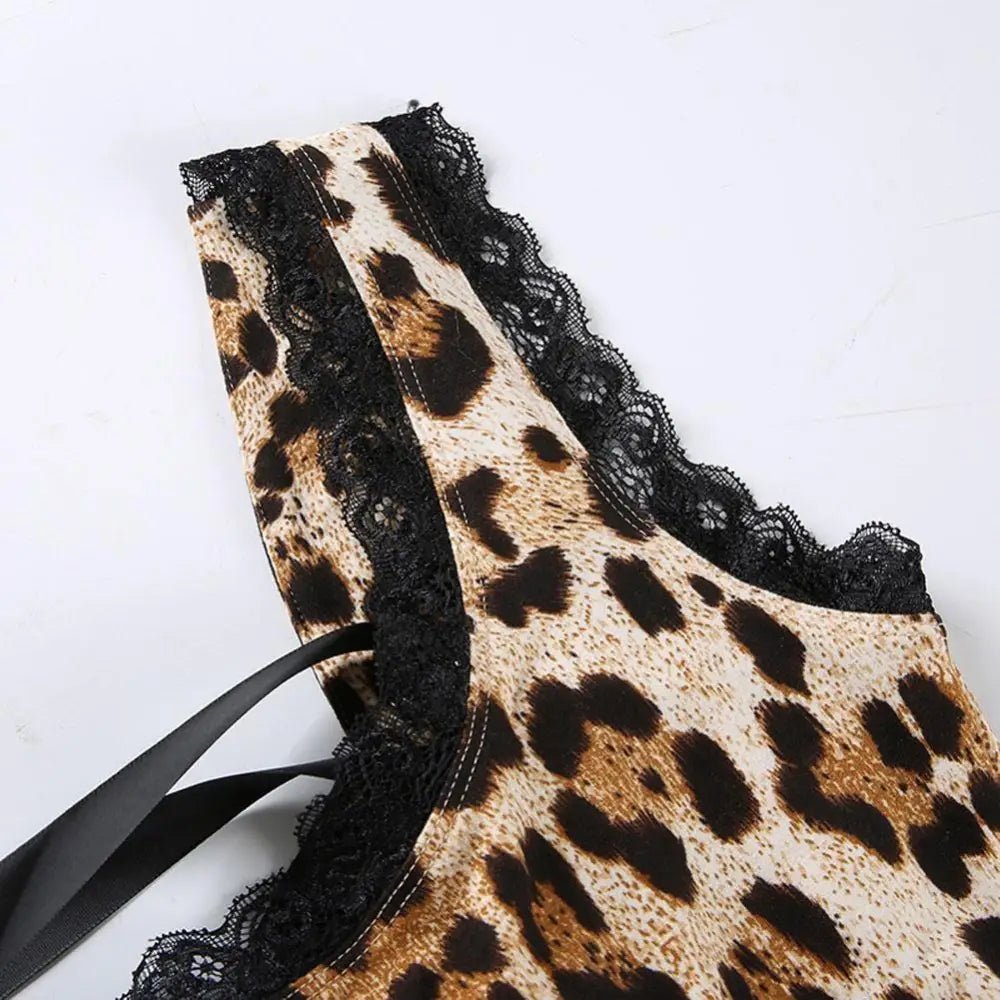 Corset Backed Leopard Print Bodysuit for a Fierce Look - Cosparty