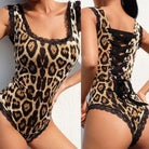 Corset Backed Leopard Print Bodysuit for a Fierce Look - onesie