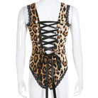 Corset Backed Leopard Print Bodysuit for a Fierce Look - onesie