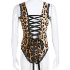 Corset Backed Leopard Print Bodysuit for a Fierce Look - Cosparty
