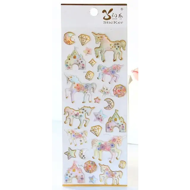 fairy kei jewel sticker sheet milky way galaxy gemstones enchanted kingdom sticker sheet decoration by Cosparty