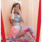 Cotton Candy Inspired Ruffled Maid Cosplay Set for Kawaii Fashion - Cosparty