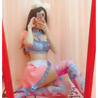 Cotton Candy Inspired Ruffled Maid Cosplay Set for Kawaii Fashion - costume