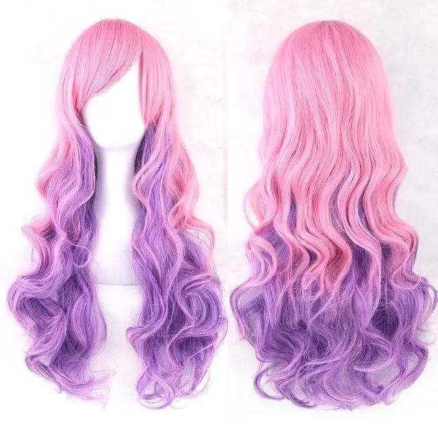 Cotton Candy Wig in Vibrant Colors for Cosplay or Kawaii Styles - Cosparty
