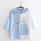 Cow's Milk Hoodie with Sailor Collar in Blue or Pink - Cosparty