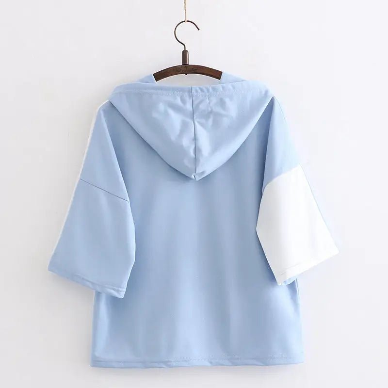 Cow's Milk Hoodie with Sailor Collar in Blue or Pink - Cosparty