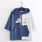 Cow's Milk Hoodie with Sailor Collar in Blue or Pink - Cosparty
