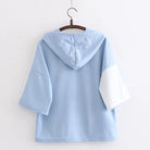 Cow’s Milk Hoodie with Sailor Collar in Blue or Pink - sweater