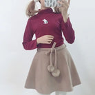 Baby Bun Turtleneck - Burgundy - sweater