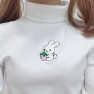 Cozy Baby Strawberry Bunny Turtleneck Sweater - sweater