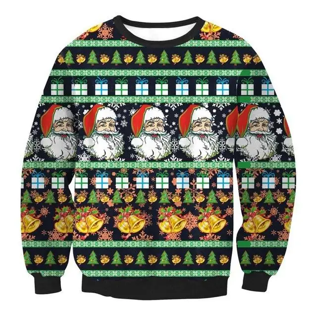 Cozy Christmas Crewneck Sweaters for Holiday Cheer - Dark Green Santa / S - sweater