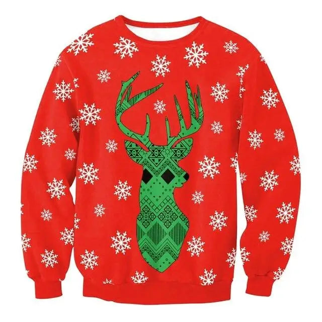 Cozy Christmas Crewneck Sweaters for Holiday Cheer - Red Reindeer / S - sweater