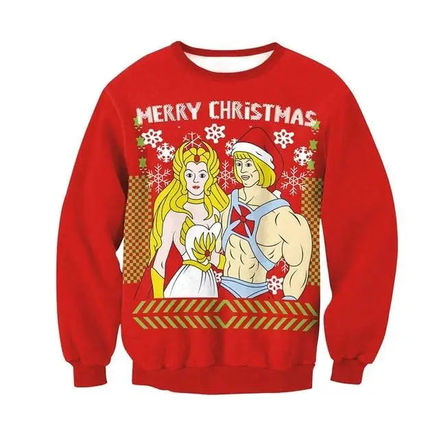 Cozy Christmas Crewneck Sweaters for Holiday Cheer - She-Ra & He-Man / S - sweater