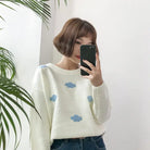 Cozy Cloud Crewneck Sweater for Ultimate Comfort and Style - Cream - Sweater