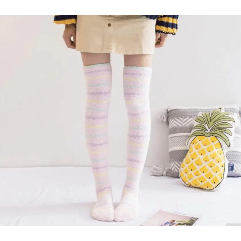 Cozy Fuzzy Thigh Highs for Kawaii Fashion Lovers - Cosparty