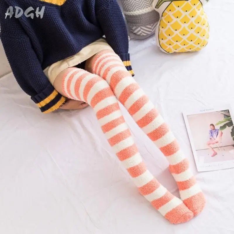 Cozy Fuzzy Thigh Highs for Kawaii Fashion Lovers - Cosparty