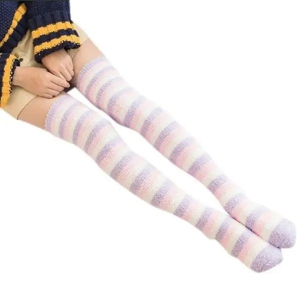 Cozy Fuzzy Thigh Highs for Kawaii Fashion Lovers - Cosparty