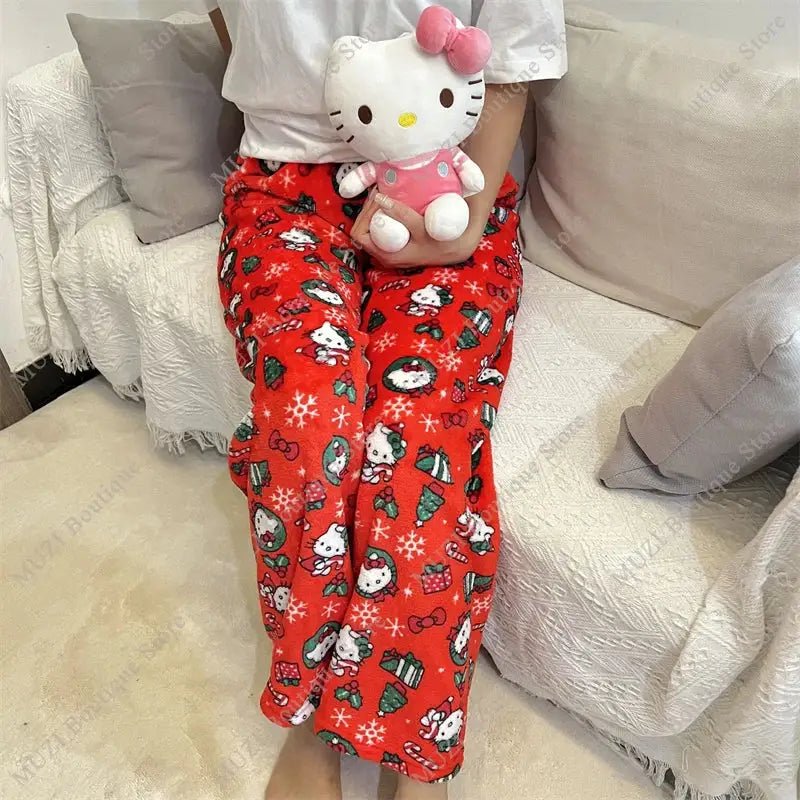 Cozy Holiday Kitty Pajama Pants for Ultimate Comfort - Cosparty