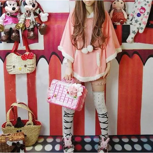 Cozy Kawaii Poncho in Assorted Colors for Daily Snuggles - Sweater