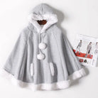 Cozy Kawaii Poncho in Assorted Colors for Daily Snuggles - Gray - Sweater