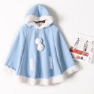Cozy Kawaii Poncho in Assorted Colors for Daily Snuggles - Light Blue - Sweater