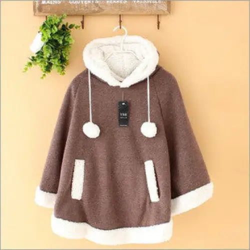 Cozy Kawaii Poncho in Assorted Colors for Daily Snuggles - Sweater