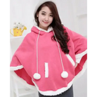 Cozy Kawaii Poncho in Assorted Colors for Daily Snuggles - Fuschia - Sweater