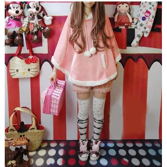 Cozy Kawaii Poncho in Assorted Colors for Daily Snuggles - Sweater