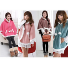 Cozy Kawaii Poncho in Assorted Colors for Daily Snuggles - Sweater
