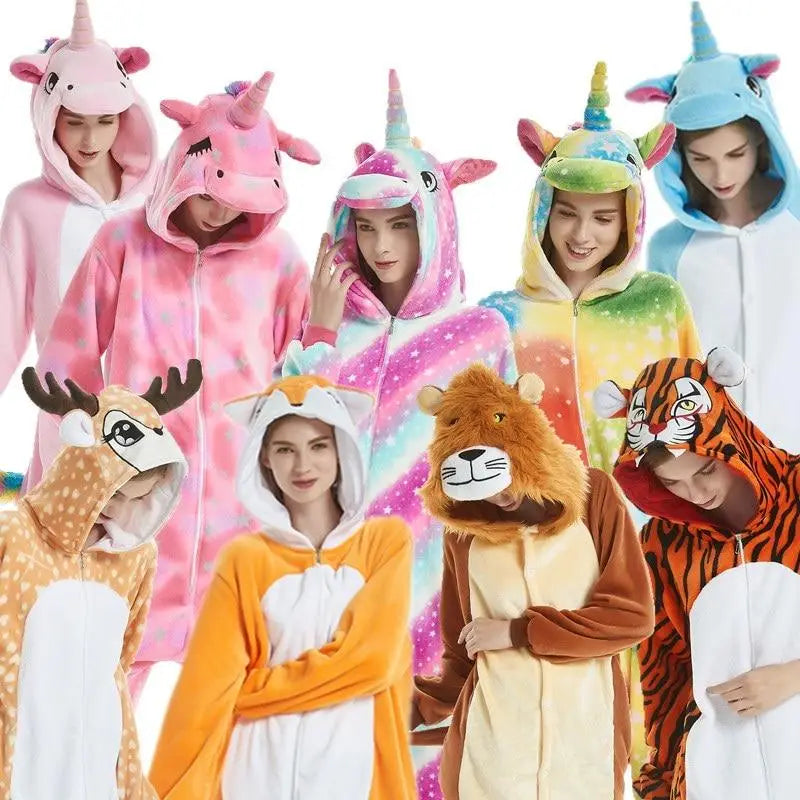 Cozy Kigurumi Costumes in Blue Unicorn and Pink Unicorn Styles - onesie