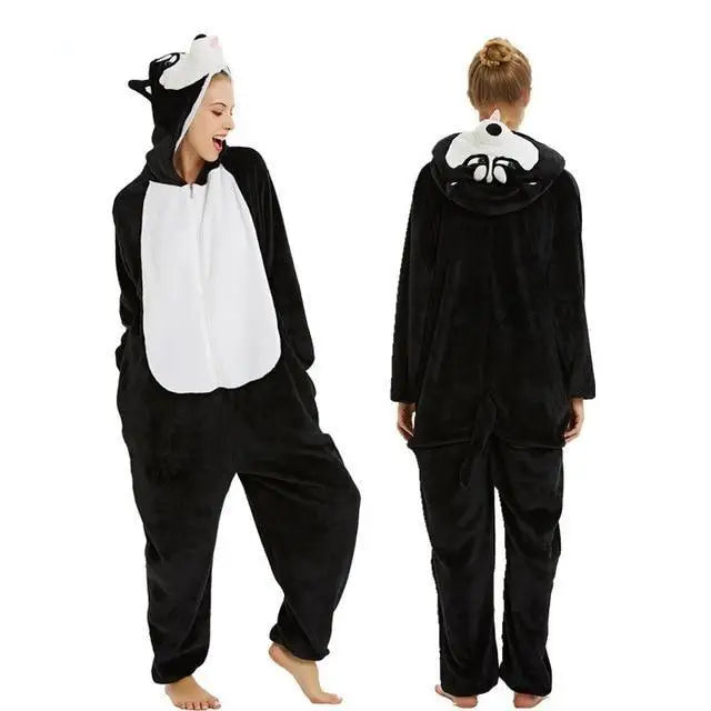 Cozy Kigurumi Costumes in Blue Unicorn and Pink Unicorn Styles - Black Dog / S - onesie