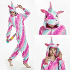 Cozy Kigurumi Costumes in Blue Unicorn and Pink Unicorn Styles - onesie