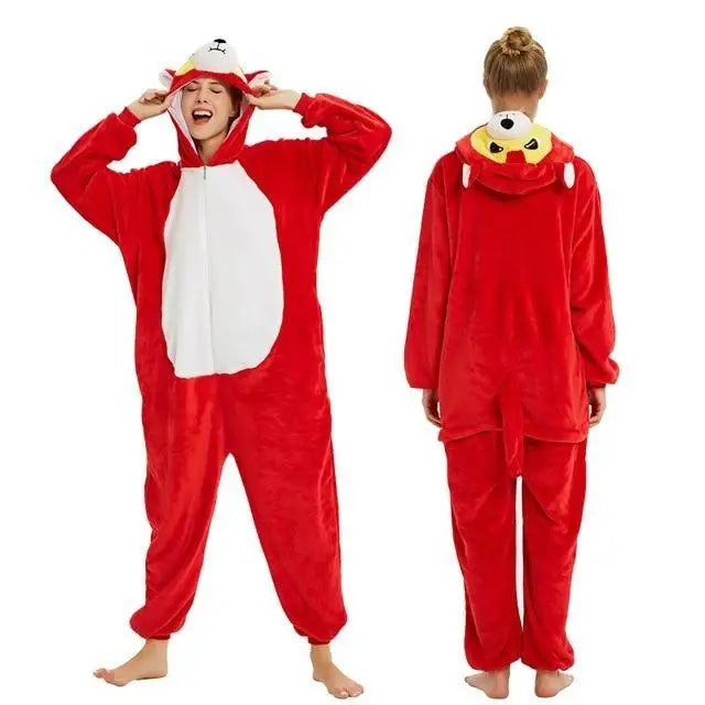 Cozy Kigurumi Costumes in Blue Unicorn and Pink Unicorn Styles - Red Dog / S - onesie