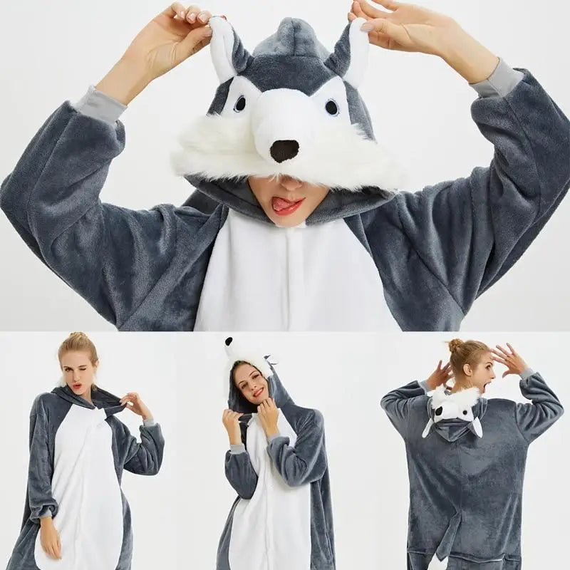 Cozy Kigurumi Costumes in Blue Unicorn and Pink Unicorn Styles - onesie