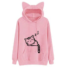Cozy Kitten Pullover Hoodie for Sleepy Cat Lovers - Cosparty