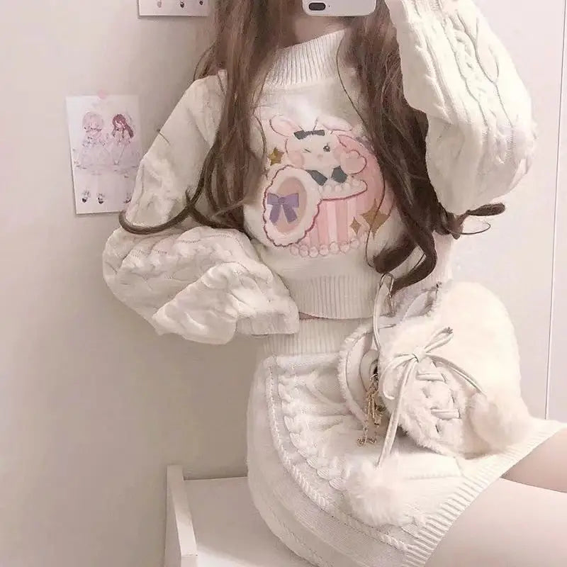 Cozy Knit Bunny Matching Set for Ultimate Comfort and Style - outfit