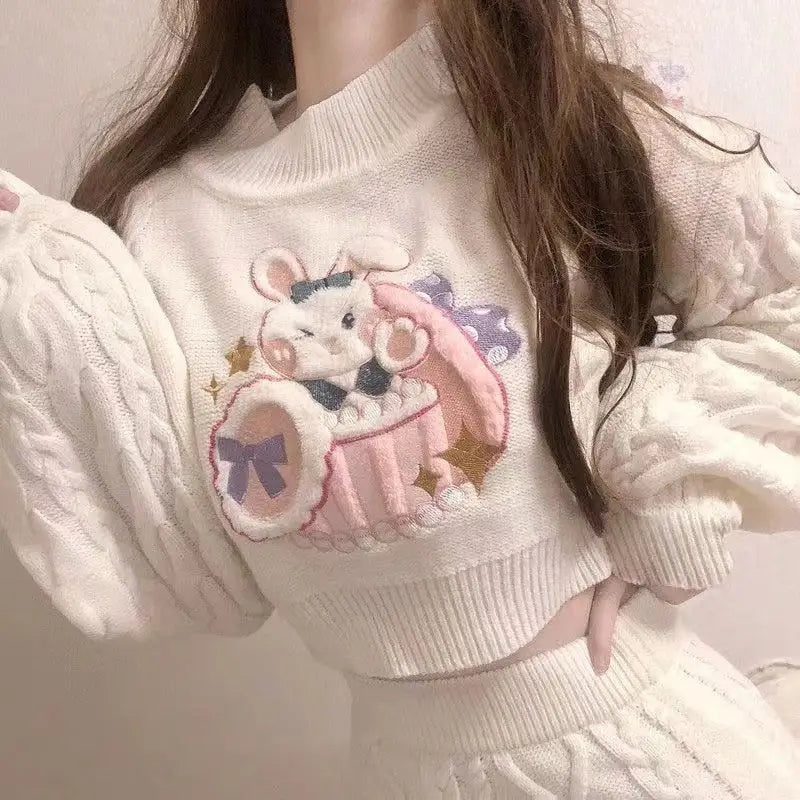 Cozy Knit Bunny Matching Set for Ultimate Comfort and Style - outfit