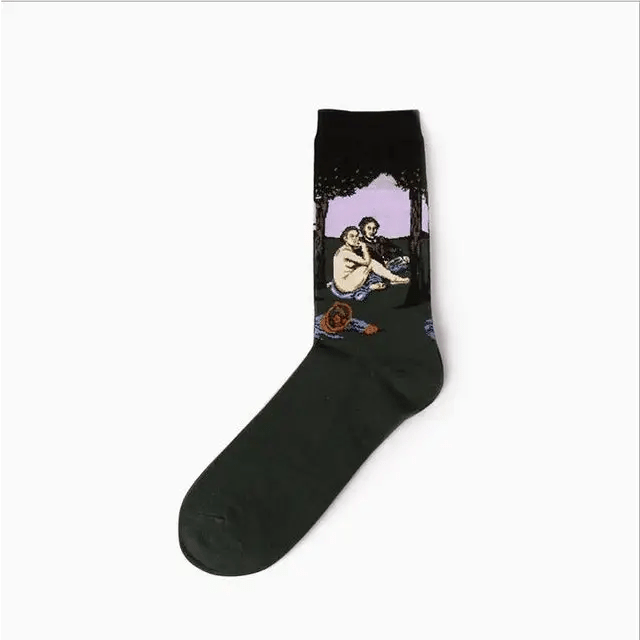 Cozy Knit Socks Featuring Vintage Artwork by Famous Artists - Cosparty