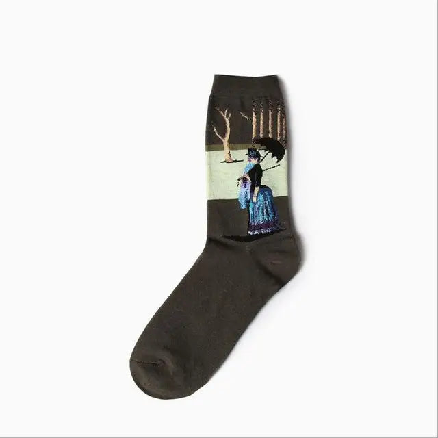 pablo picasso van gogh artist socks unisex paintings watercolor artwork classic contemporary antique vintage art by Cosparty