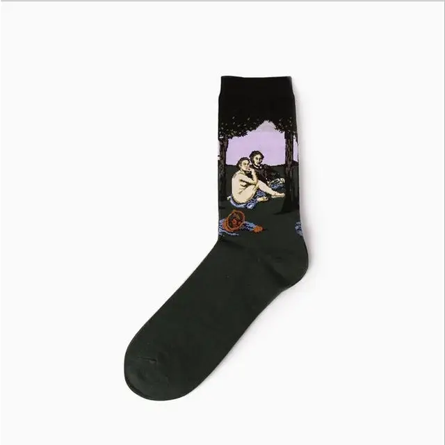 pablo picasso van gogh artist socks unisex paintings watercolor artwork classic contemporary antique vintage art by Cosparty