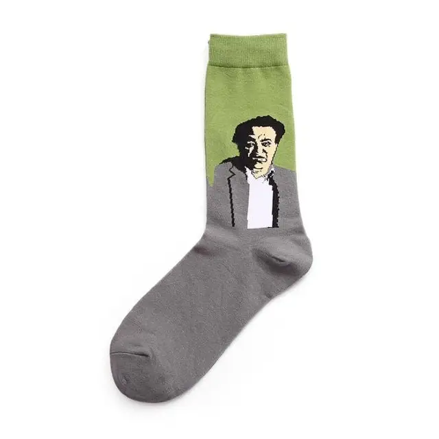 pablo picasso van gogh artist socks unisex paintings watercolor artwork classic contemporary antique vintage art by Cosparty