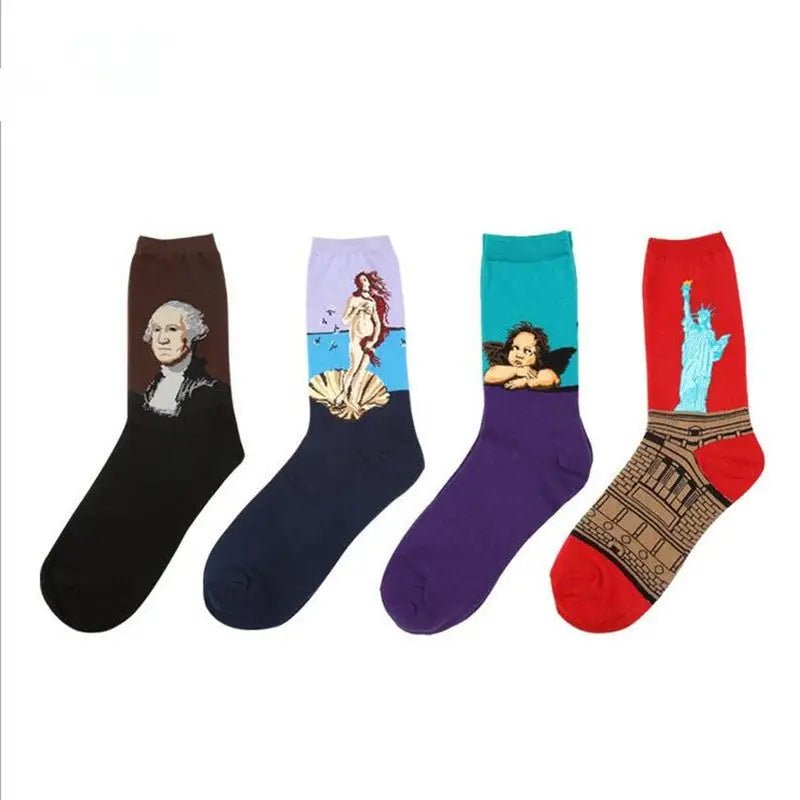 Cozy Knit Socks Featuring Vintage Artwork by Famous Artists - Cosparty